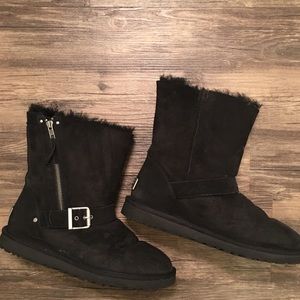 Black Ugg Fur Lined Boots (Size 9)